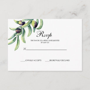 Cartão RSVP O olival VP de casamento russo
