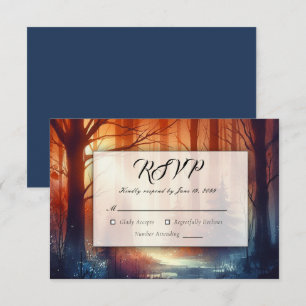 Cartão RSVP O Spell de Woodland do Casamento de Folhas