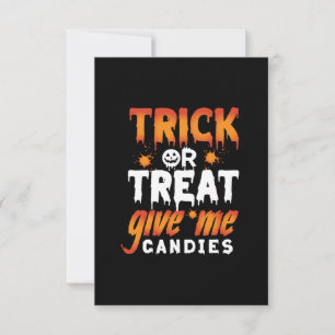 Cartão RSVP O Truque Ou O Tratamento Do Halloween Me Dão Candi