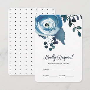 Cartão RSVP O vintage inspirou a aguarela floral que Wedding