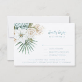 Cartão RSVP Ocean Shore | Beach | Kindly Reply | Meal Options 