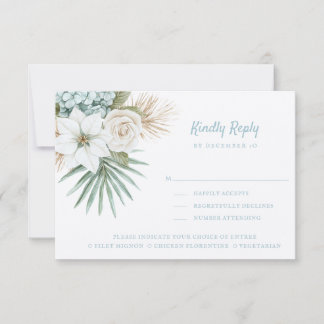 Cartão RSVP Ocean Shore | Beach | Kindly Reply | Meal Options