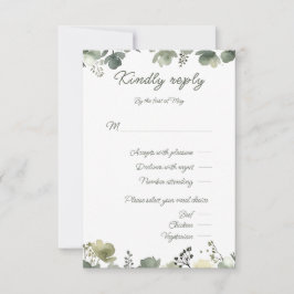 Cartão RSVP Olive Floral Wedding