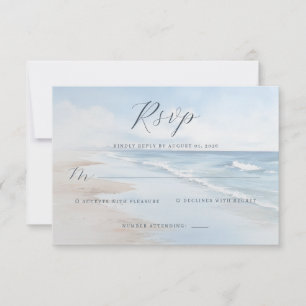 Cartão RSVP Ondas Azuis Calmas da Praia