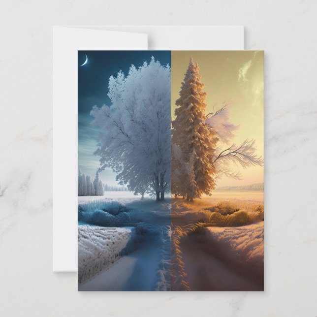 Cartão RSVP One day in winter (Frente)