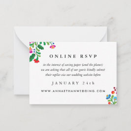 Cartão RSVP Online Colorida para Casamento Mexican