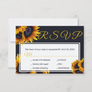 Cartão RSVP Opções da refeição do casamento do verão da f