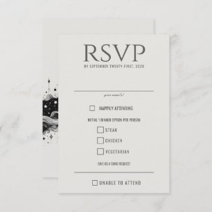 Cartão RSVP Opções de Comida de Banda Celestial