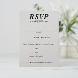 Cartão RSVP Opções de Comida de Casal de esqui