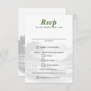 Cartão RSVP Opções de Comida de Casal de Golfe