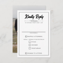 Cartão RSVP Opções de Comida de Fotografias Casuais