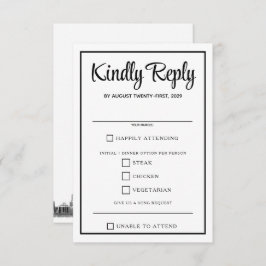 Cartão RSVP Opções de Comida do Skyline Chicago