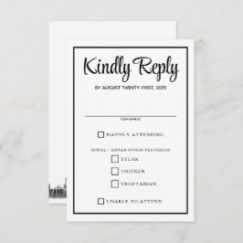 Cartão RSVP Opções de Comida do Skyline Chicago