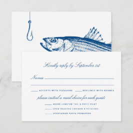 Cartão RSVP Opções de Refeição de Robalo Listrado Casamento El