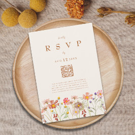 Cartão RSVP Opções de Refeição Floral Boho de Terracota de Out