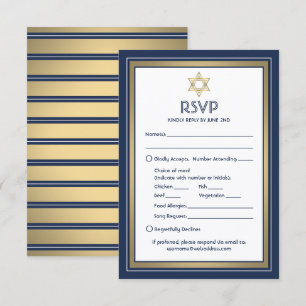 Cartão RSVP Opções de Refeição para Bar Mitzvah Pedido de Músi