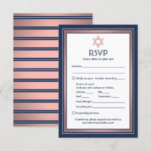 Cartão RSVP Opções de Refeição para Bat Mitzvah Pedido de Músi