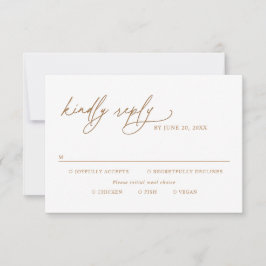 Cartão RSVP Opções de Refeição para Casamento com Letra Modern