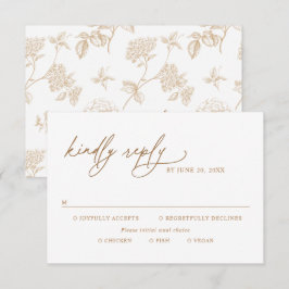 Cartão RSVP Opções de Refeição para Casamento com Letra Modern