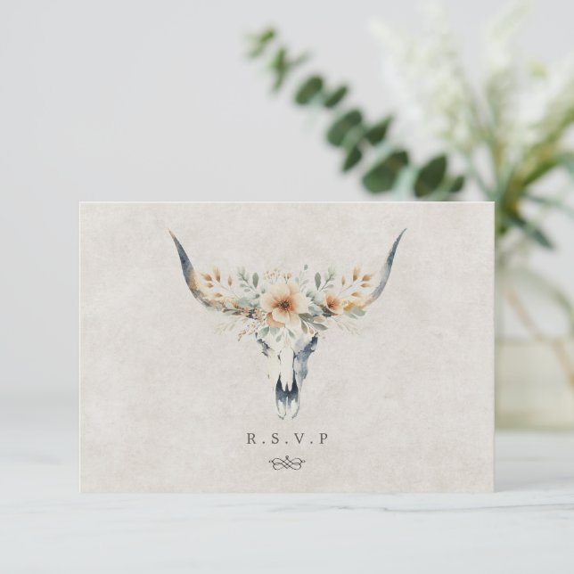 Cartão RSVP Opções de refeições de casamento de longa duração  (Em pé/Frente)