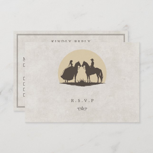 Cartão RSVP Opções de refeições de cowboy do país ocidental RS (Frente/Verso)