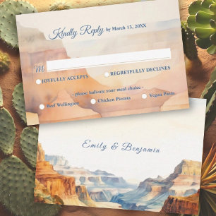 Cartão RSVP Opções de Refeições do Deserto do Canyon-Aquarela