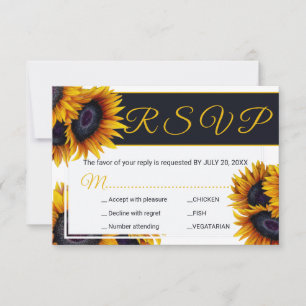 Cartão RSVP Opções vibrantes da refeição do casamento do v
