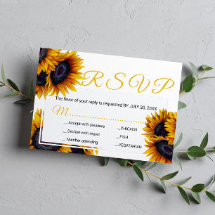 Cartão RSVP Opções vibrantes da refeição do casamento do v