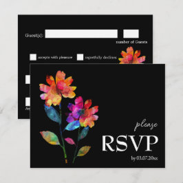 Cartão RSVP 🌈 Orçamento LGBTQ Escolha alimentar Pétalas & Org