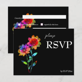 Cartão RSVP 🌈 Orçamento LGBTQ Pétalas & Orgulho
