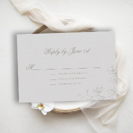 Cartão RSVP Orchids Reverie 2 Ivory Formal Traditional Wedding