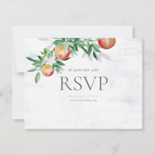 Cartão RSVP Orquard de Verão, fruta abundante,