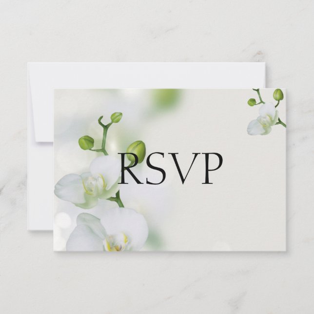 Cartão RSVP Orquídea elegante suave (Frente)