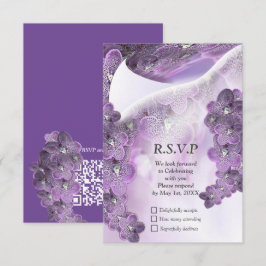 Cartão RSVP Orquídeas-Flor Violetas