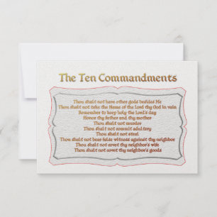 Cartão RSVP Os 10 mandamentos