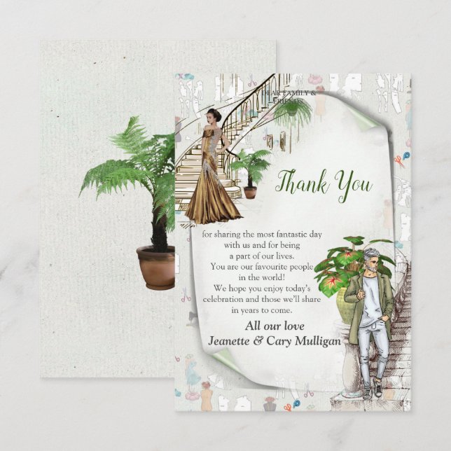 Cartão RSVP Os designers de moda (Frente/Verso)