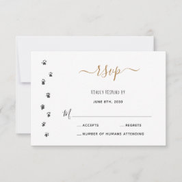 Cartão RSVP Os Humanos Estão Casando Pet Personalizado de Casa