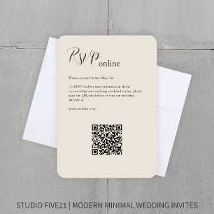 Cartão RSVP Osso - Casamento Moderno Elegante