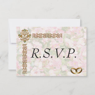 Cartão RSVP Ouro Jeweled Floral Wedding
