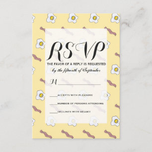 Cartão RSVP Ovos e Bacon Breakfast Foodie Padrão Engraçado