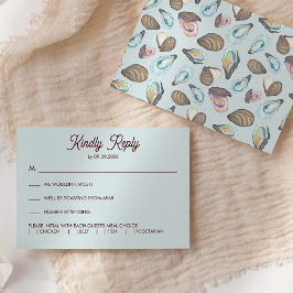 Cartão RSVP Oyster Roast Wedding Invitation,