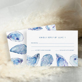 Cartão RSVP Oyster Wedding Watercolor