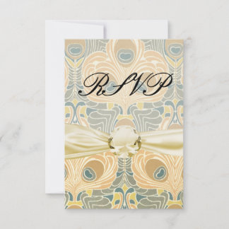 Cartão RSVP paciock art nouveau