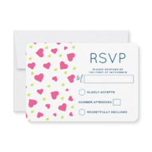 Padrão de Corações Rosas e Verdes Fofos