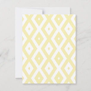Cartão RSVP Padrão de diamante amarelo pálido e branco