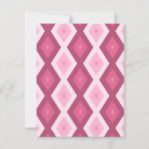Cartão RSVP Padrão de diamante rosa