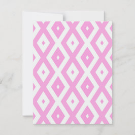 Cartão RSVP Padrão de diamante rosa e branco