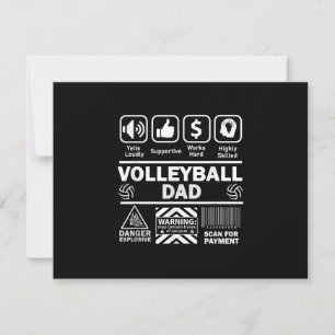 Cartão RSVP Pai de Voleibol Conteúdo Engraçado do Esporte Pai