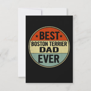 Cartão RSVP Pai Terrier Mens Best Boston Ever Estilo Retroativ