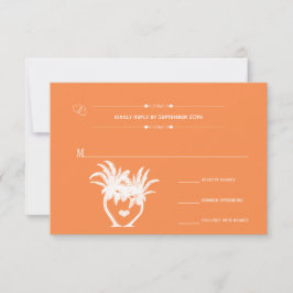 Cartão RSVP Painéis Alcalços de Destino de Palmeiras de Orange
